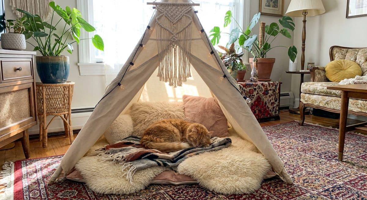Sunnykud Pet Tepee – Stylish &amp; Cozy Retreat for Your Furry Friend