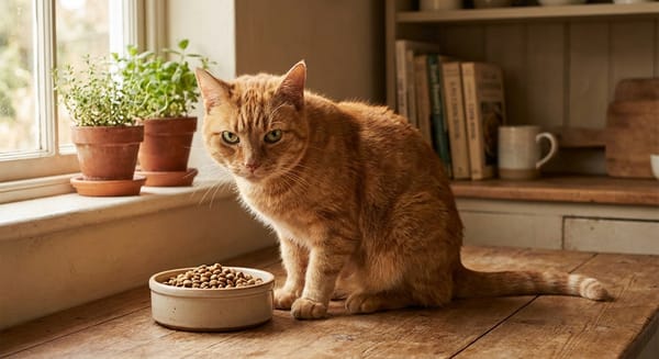 A cat looking unwell, illustrating common cat vomiting causes and when to visit the vet