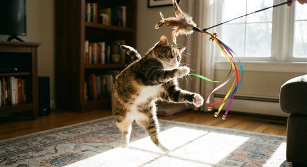 Feather Retractable Cat Toy,Interactive Fun for Active Cats
