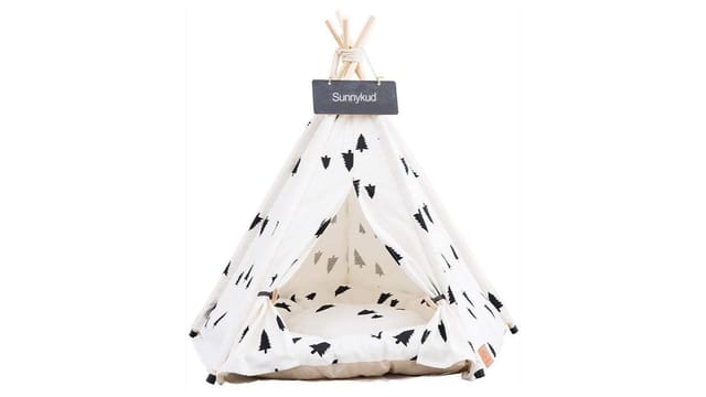 Fold-away pet teepee tent