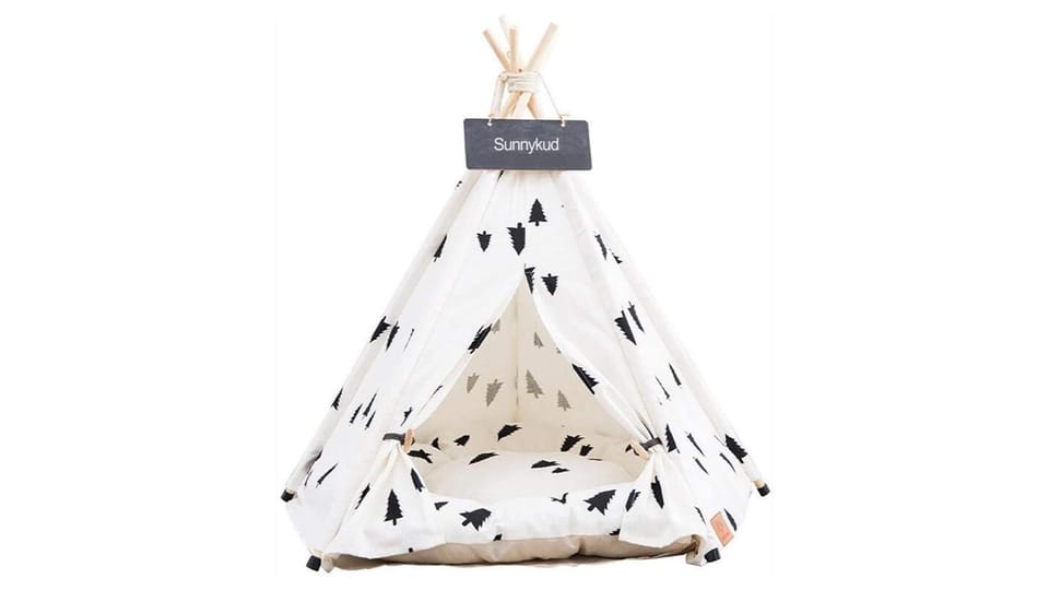 Fold-away pet teepee tent
