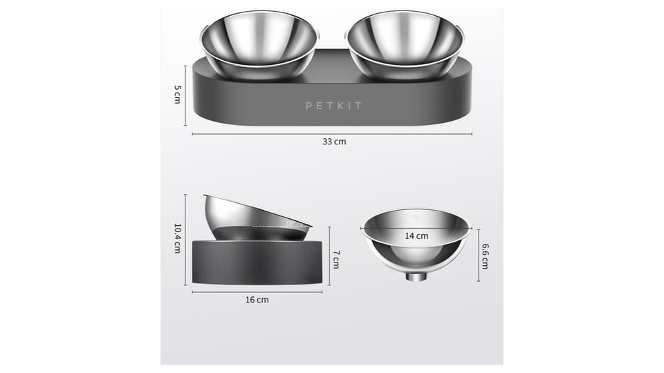 Petkit Cybertail raised stainless steel cat bowl